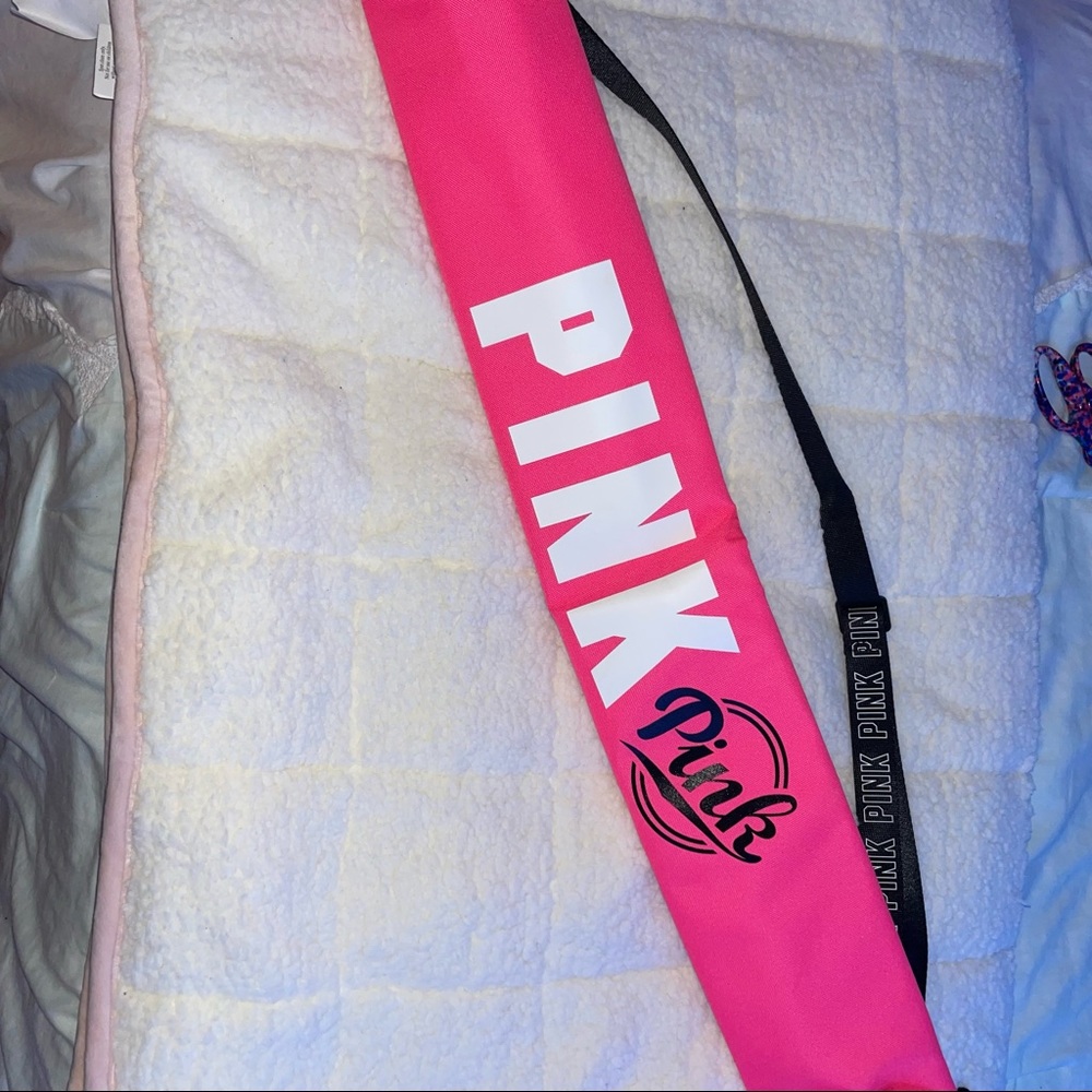 VICTORIAS SECRET PINK INSULATED 6 CAN DRINK HOLDER COOLER SLING TOTE BEACH BAG